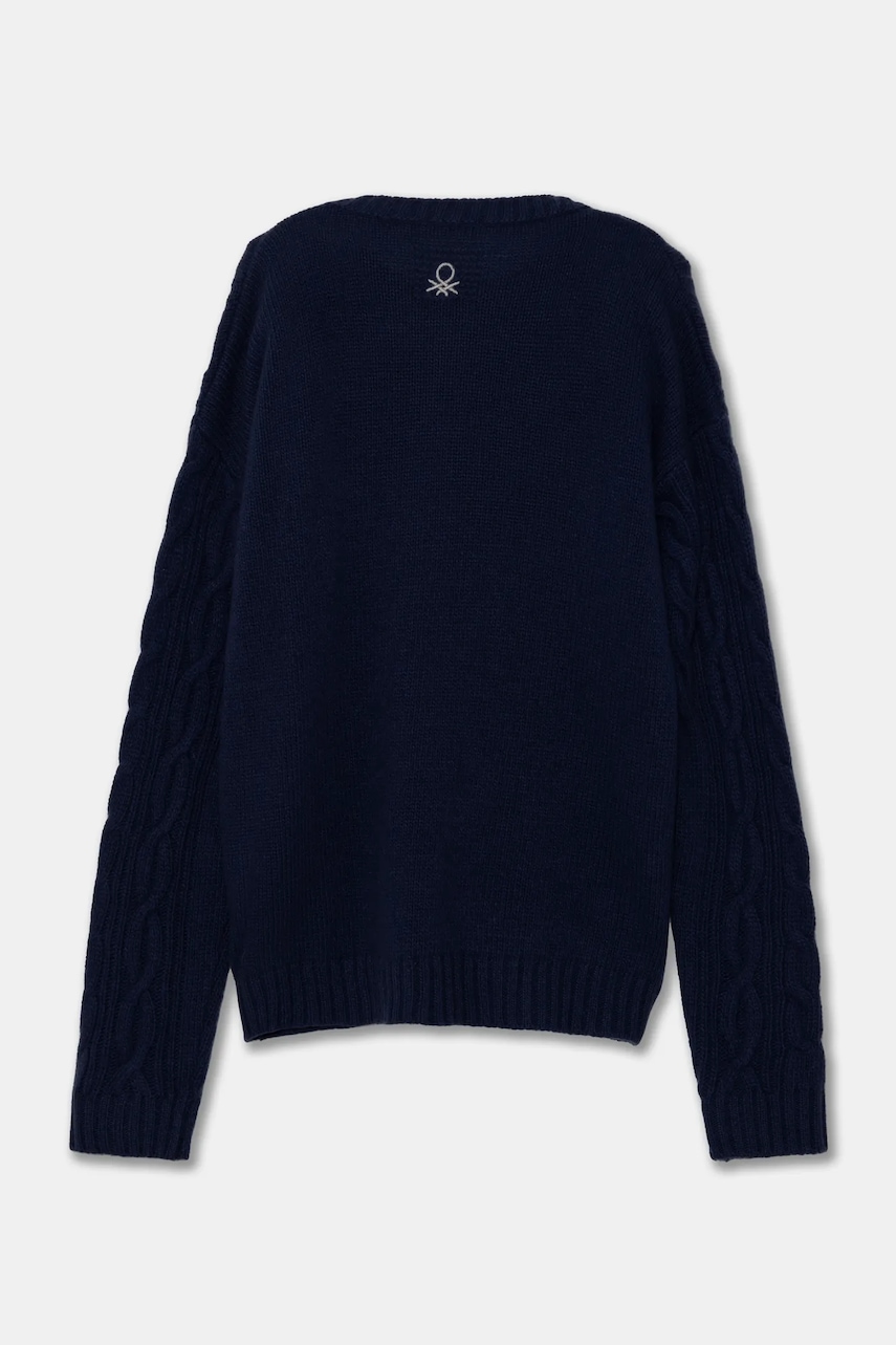 Детский шерстяной свитер United Colors of Benetton цвет синий 1344C107G Детский шерстяной свитер United Colors of Benetton цвет синий 1344C107G