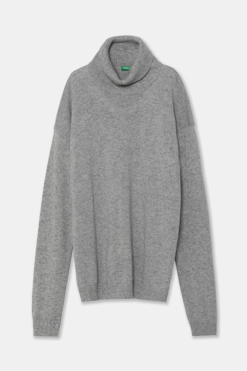 United Colors of Benetton pulover pentru copii din amestec de lana culoarea gri, 1032C200D