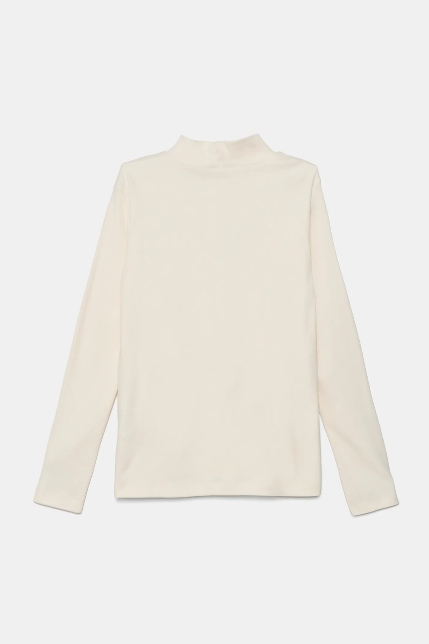 Хлопковый детский лонгслив United Colors of Benetton цвет бежевый однотонный 3AOUC202V