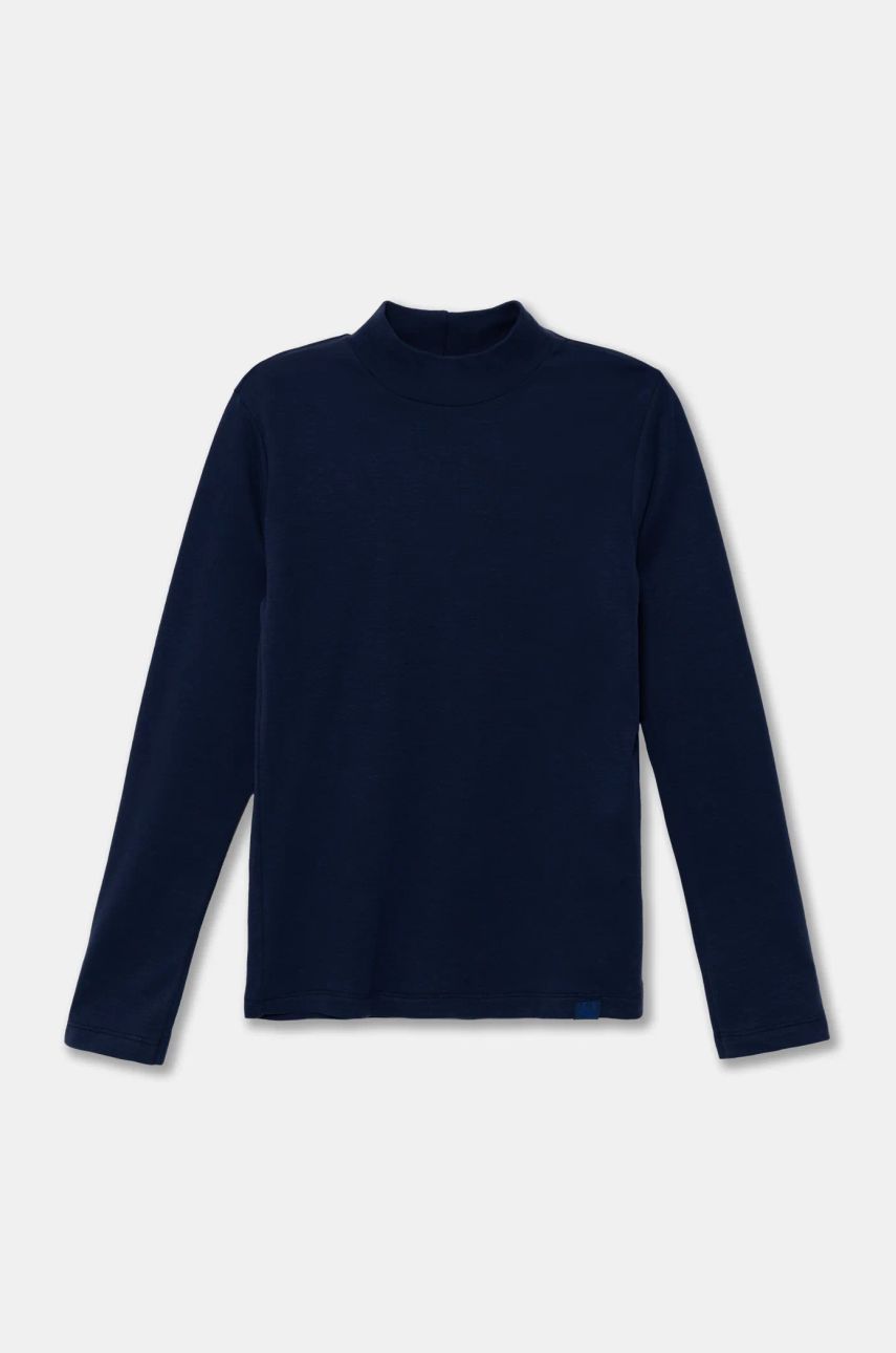 United Colors of Benetton longsleeve din bumbac pentru copii culoarea albastru marin, neted, 3AOUC202V