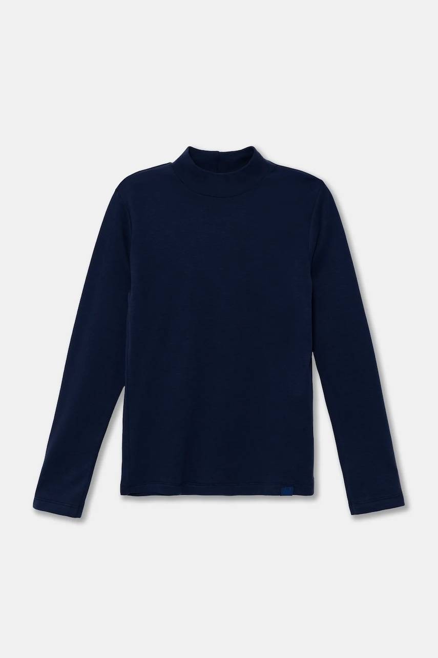 United Colors of Benetton longsleeve din bumbac pentru copii culoarea albastru marin, neted, 3AOUC202V