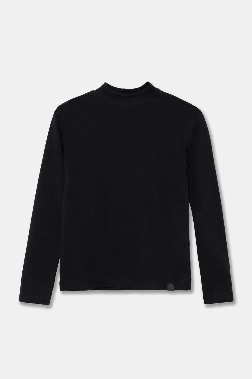 United Colors of Benetton longsleeve din bumbac pentru copii culoarea negru, neted, 3AOUC202V