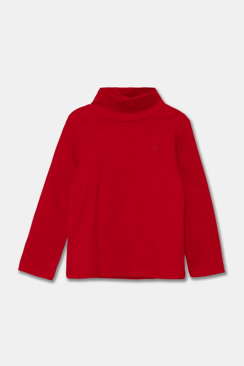 United Colors of Benetton longsleeve din bumbac pentru copii culoarea rosu, neted, 3AOUG105E