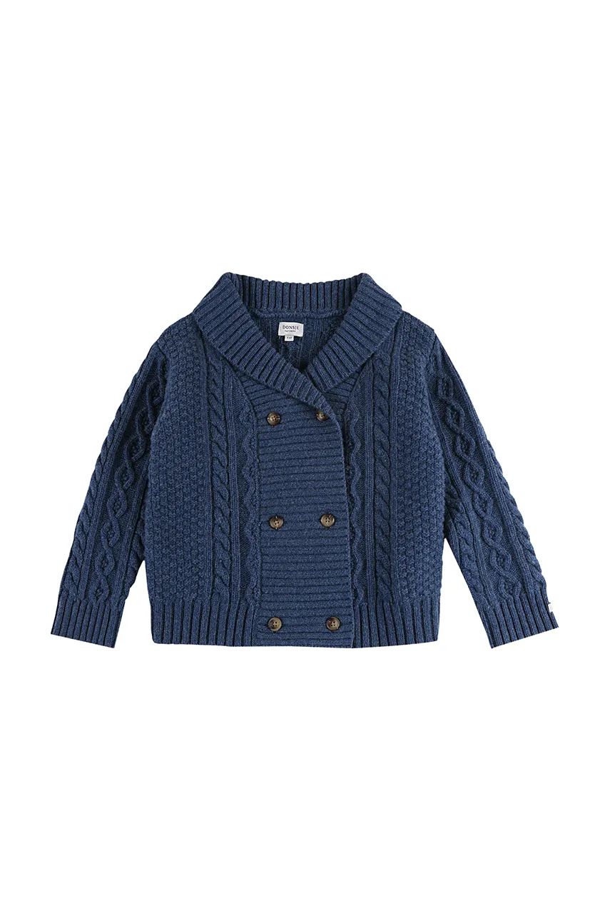 Donsje cardigan de lână pentru bebeluși Jesper Cardigan culoarea albastru marin, 4084100