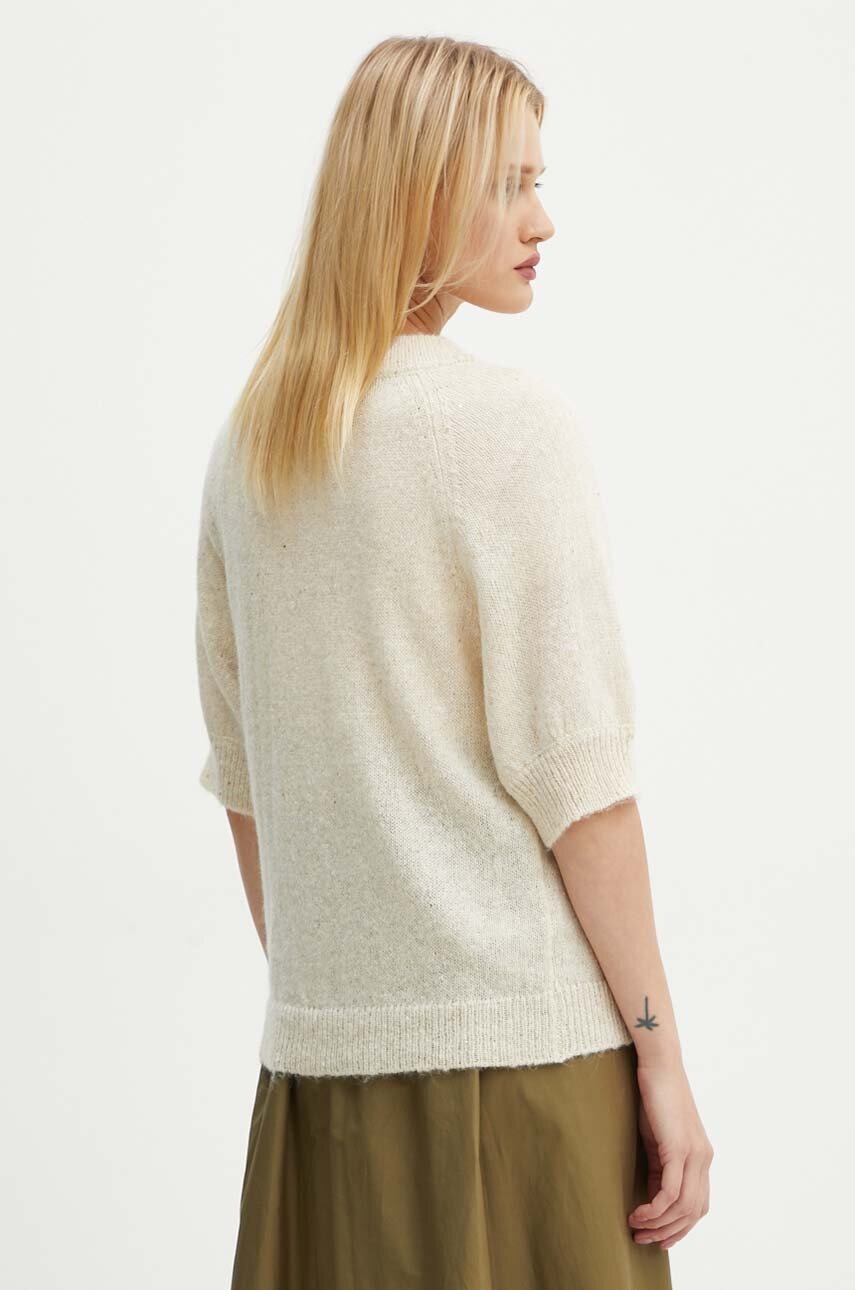 Bruuns Bazaar gyapjúkeverék pulóver AlchemillaBBHalias knit könnyű, női, bézs, BBW4070 termék 2. képe