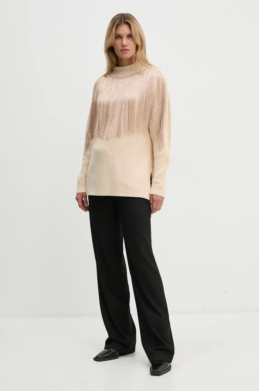 Свитер Bruuns Bazaar FreesiaBBCita knit женский цвет бежевый тёплый с полугольфом BBW4145 Свитер Bruuns Bazaar FreesiaBBCita knit женский цвет бежевый тёплый с полугольфом BBW4145