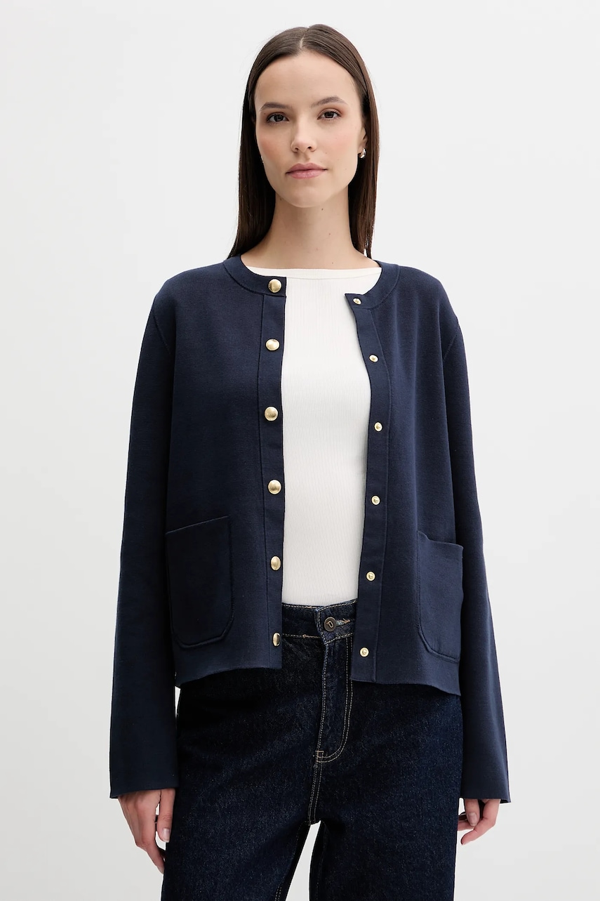 Levně Oboustranný kardigan Tommy Hilfiger béžová barva, WW0WW40846