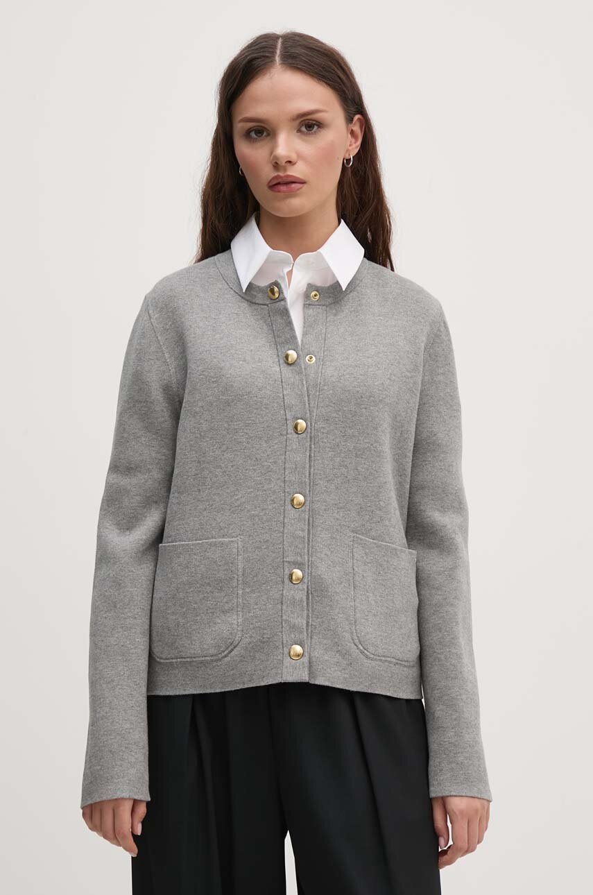 

Жилетка с две лица Tommy Hilfiger в сиво от лека материя WW0WW40846, Сив