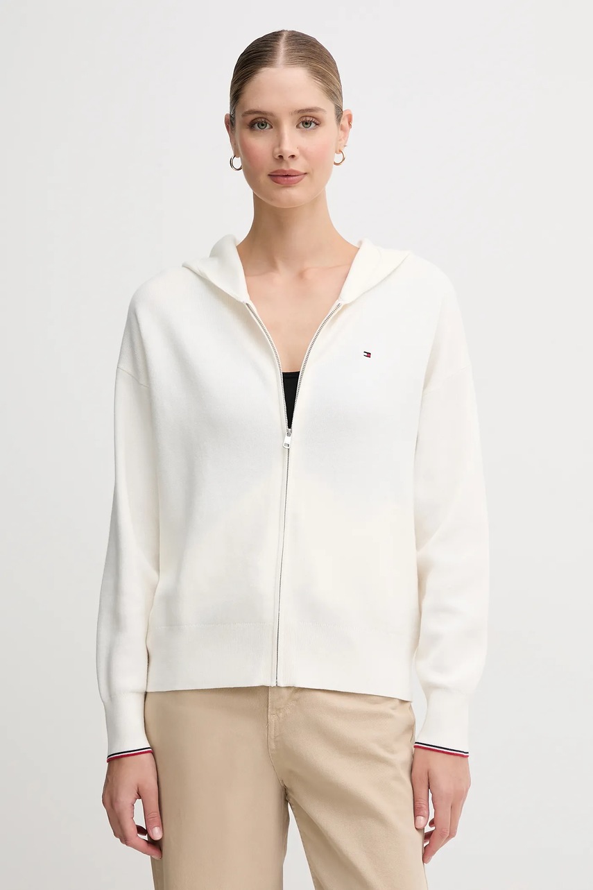 Levně Kardigan Tommy Hilfiger dámský, béžová barva, WW0WW42018