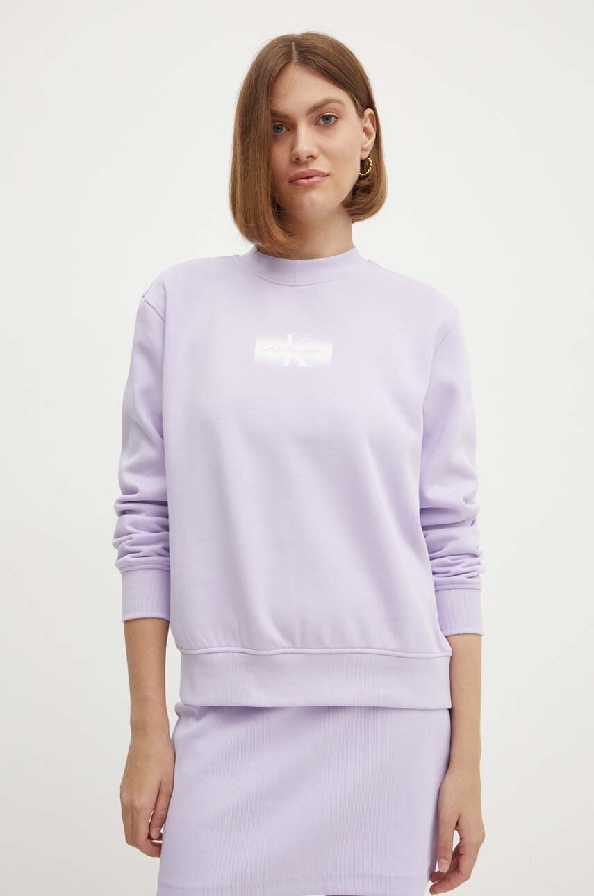 

Суичър Calvin Klein Jeans в лилаво с принт J20J223537, Виолетов