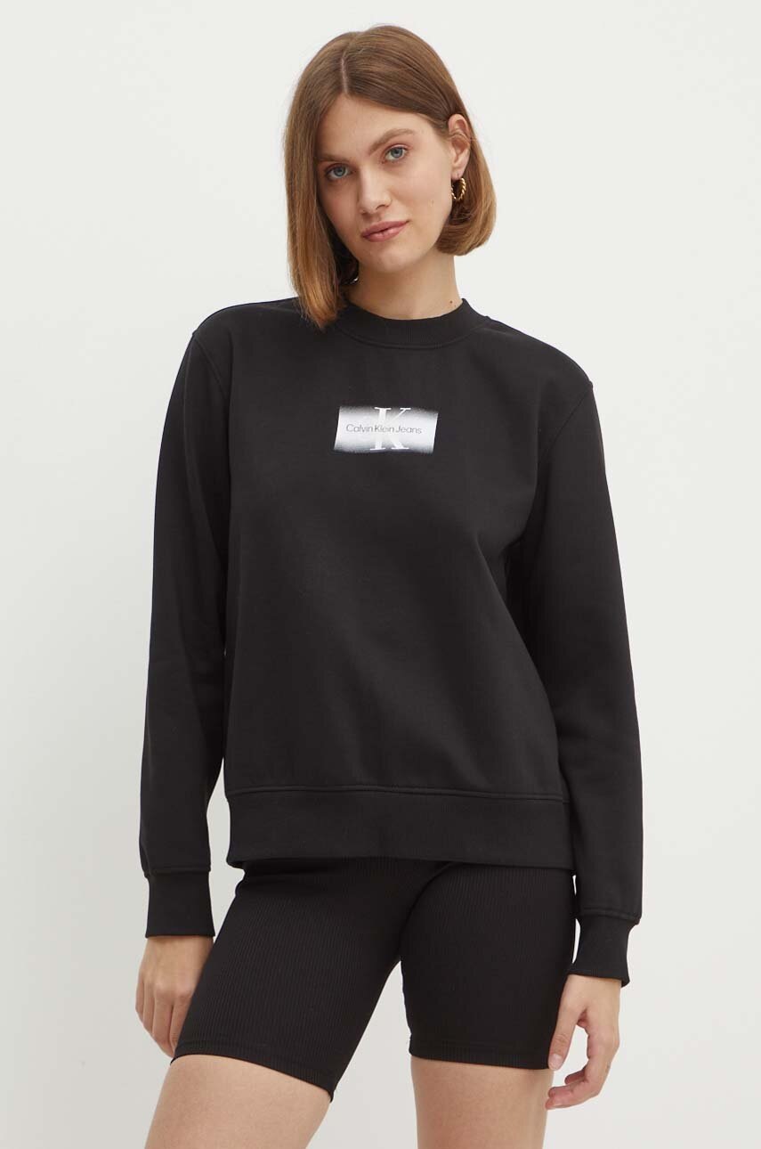 

Суичър Calvin Klein Jeans в черно с принт J20J223537, Черен