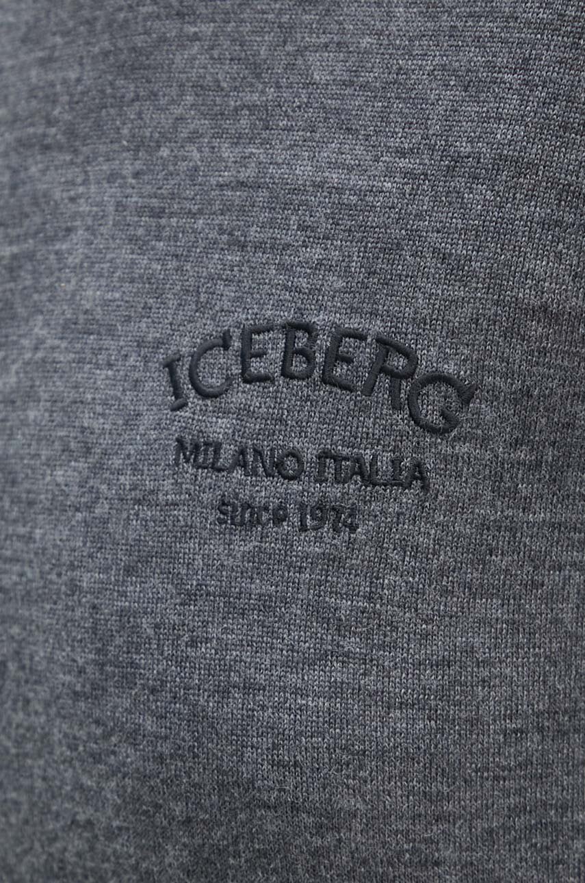 Вовняний светр Iceberg жіночий колір сірий легкий гольф A008 9000 