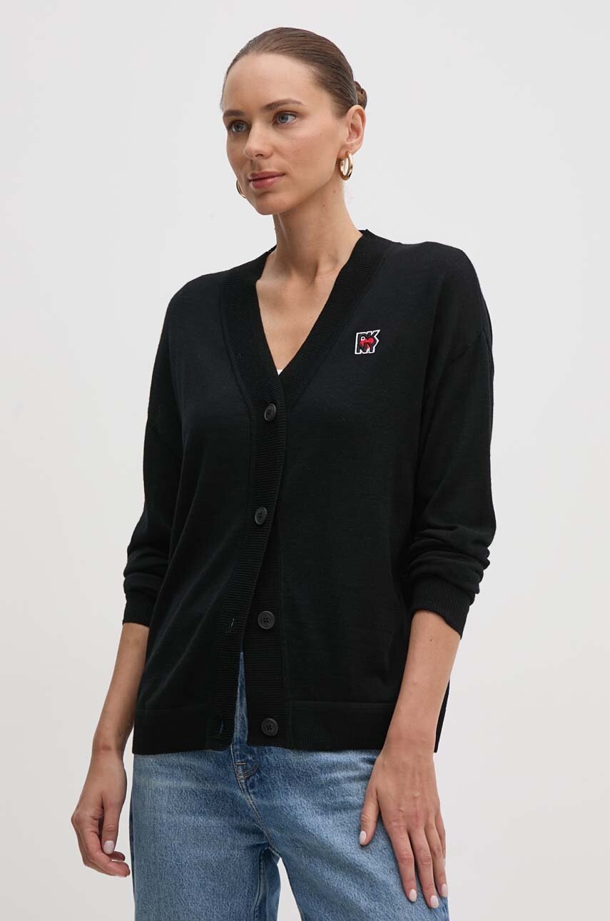 

Вълнена жилетка Dkny в черно от лека материя D2E4A117, Черен