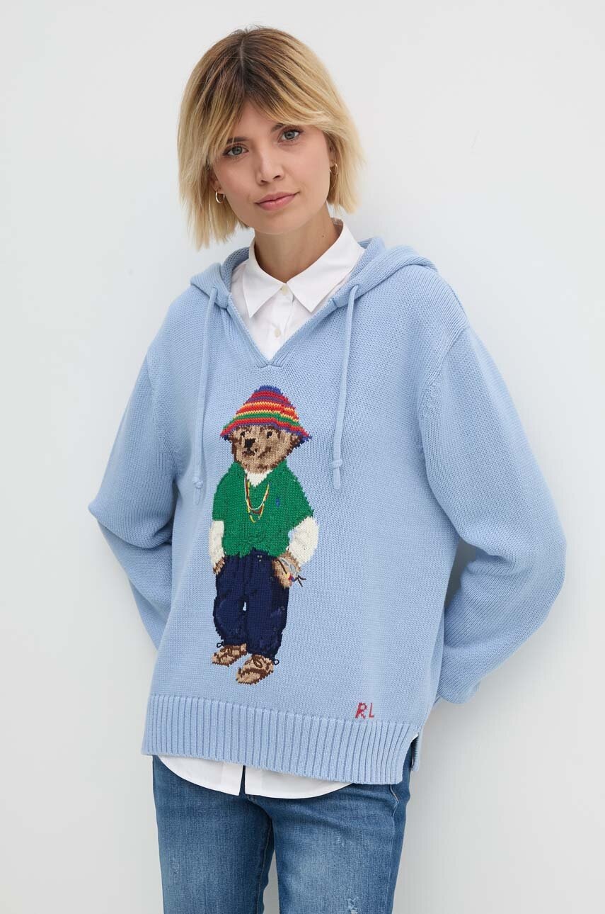 

Памучен пуловер Polo Ralph Lauren в синьо 211935324, Син