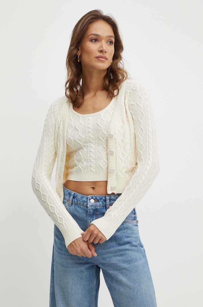 

Жилетка с вълна Guess ISABELLE в бежово W4YR22 Z37L1, Бежов