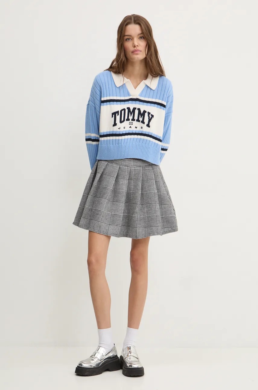 

Пуловер Tommy Jeans дамски в синьо DW0DW19235, Син