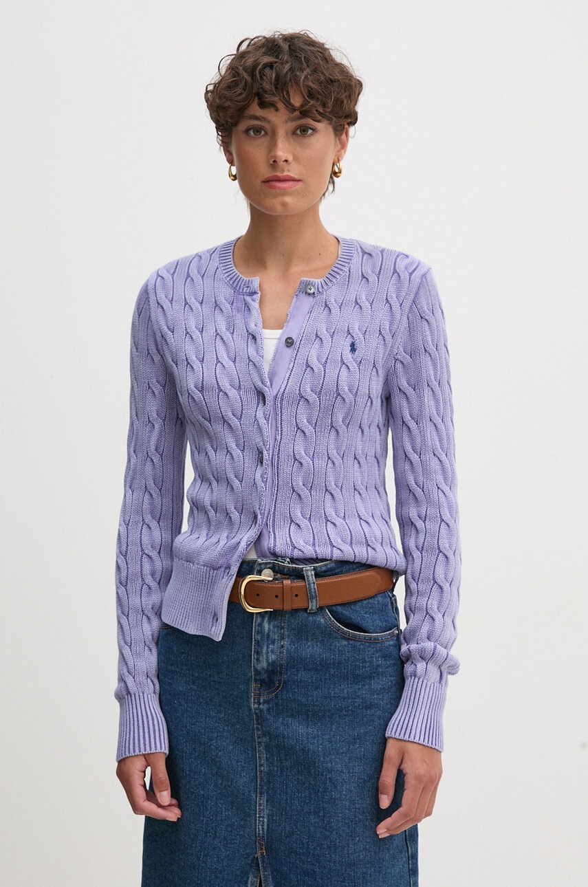 

Памучна жилетка Polo Ralph Lauren в лилаво от лека материя 211955325, Виолетов