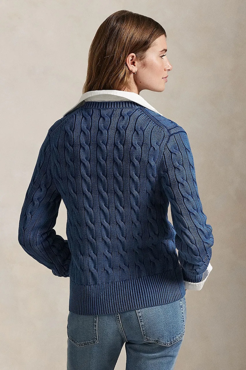 Хлопковый кардиган Polo Ralph Lauren цвет фиолетовый лёгкий 211955325 Хлопковый кардиган Polo Ralph Lauren цвет фиолетовый лёгкий 211955325