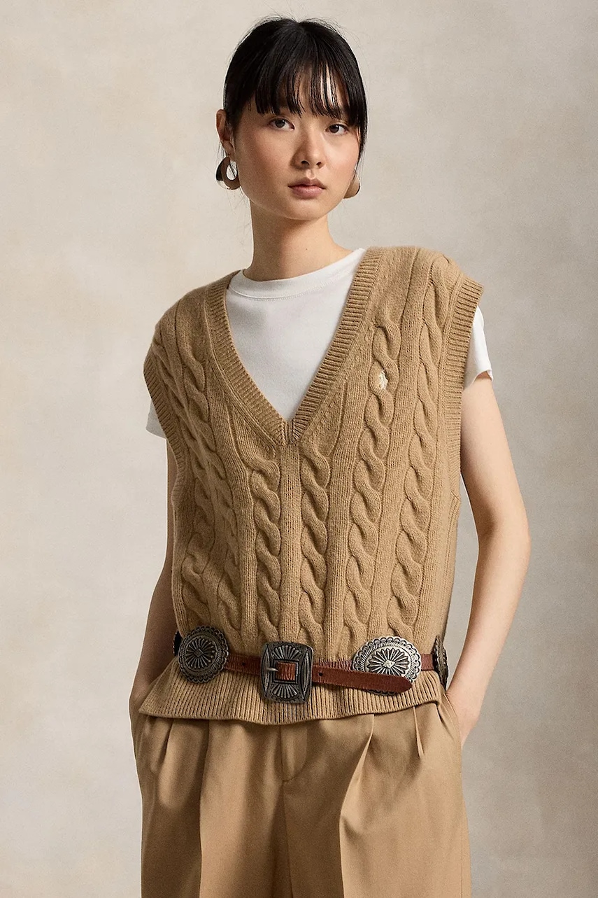 Polo Ralph Lauren kamizelka damska wełniana