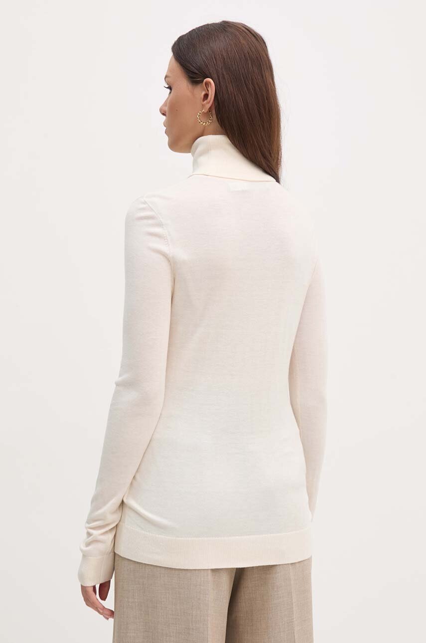 Светр з домішкою шовку Lauren Ralph Lauren колір бежевий легкий гольф 200940470 