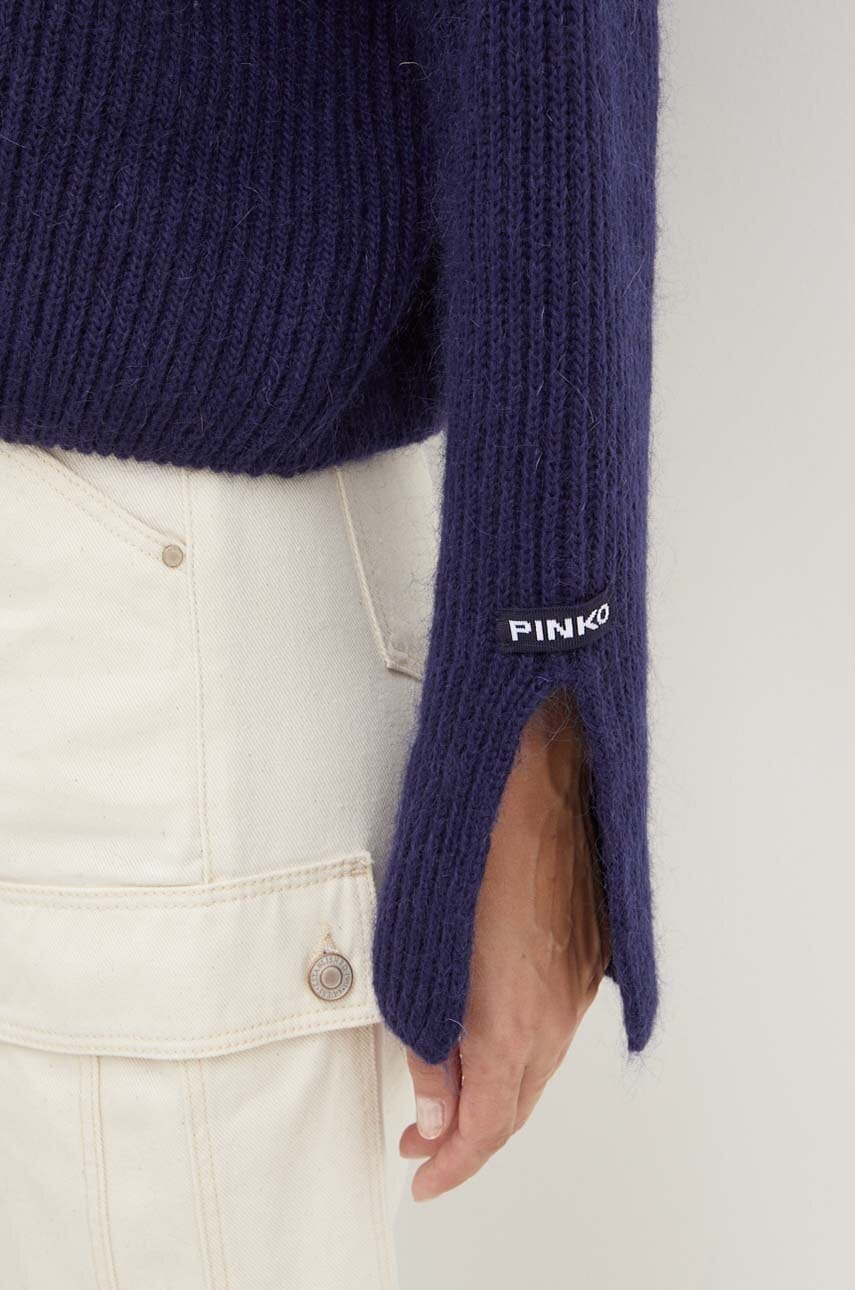 Светр з домішкою вовни Pinko жіночий колір синій теплий 104492 A282 