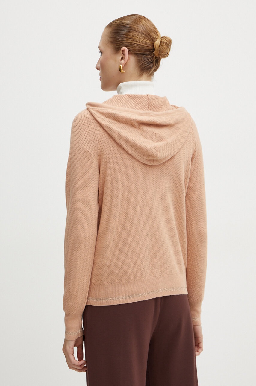 Πλεκτή ζακέτα Liu Jo χρώμα: μπεζ, TF4167 MS75L φωτογραφία