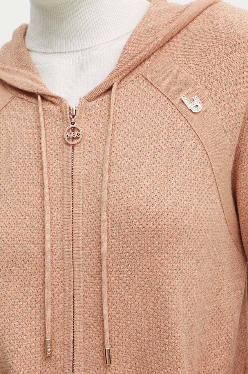 Πλεκτή ζακέτα Liu Jo χρώμα: μπεζ, TF4167 MS75L φωτογραφία