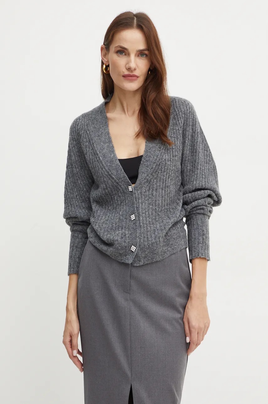 

Жилетка с вълна Liu Jo в сиво WF4362 MA57P, Сив