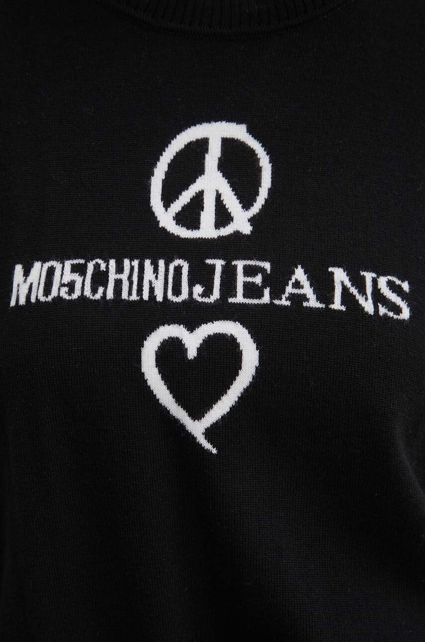 Вовняний светр Moschino Jeans жіночий колір чорний легкий 0932.8203 
