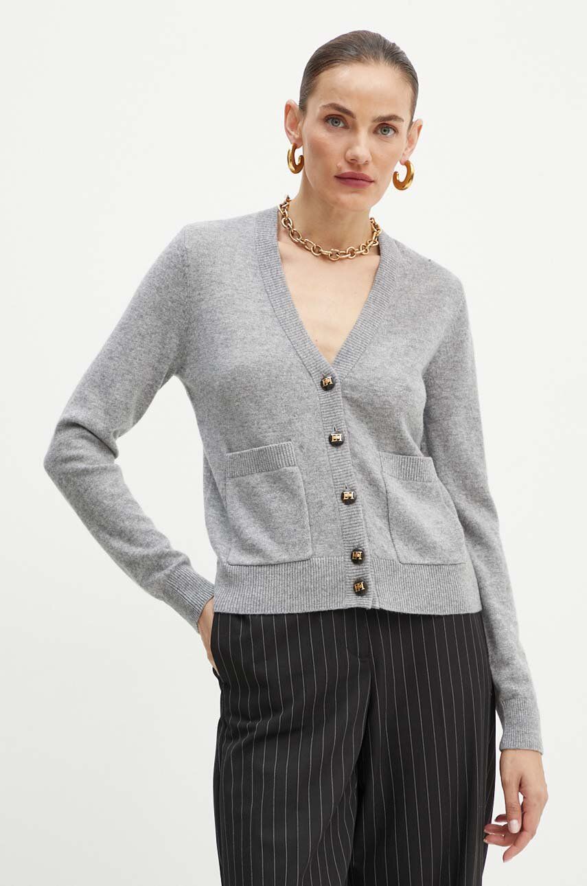 Elisabetta Franchi cardigan din lana culoarea gri, light, MK66S46E2