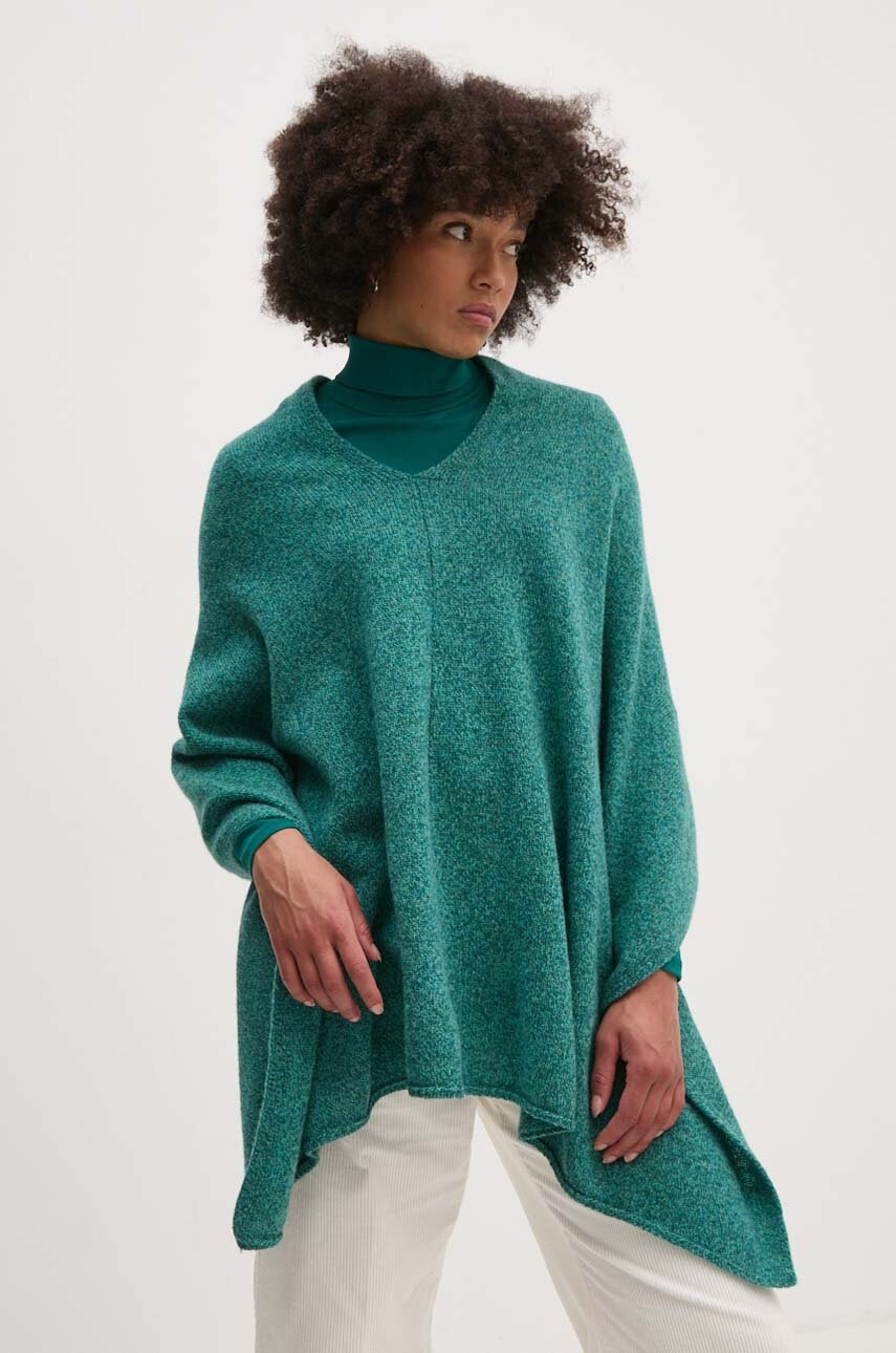 

Вълнено пончо United Colors of Benetton в зелено 103MDU004, Зелен