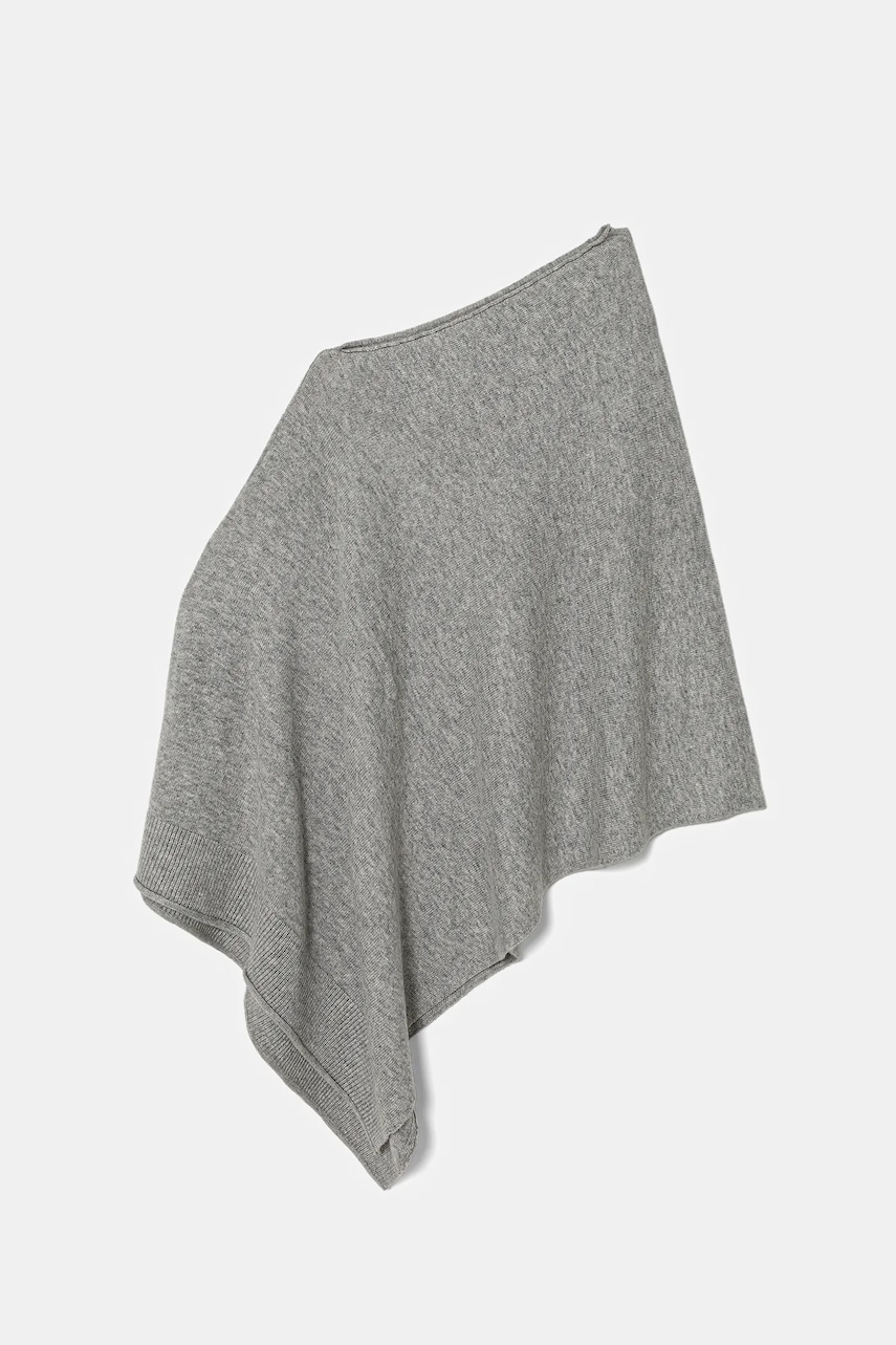 United Colors of Benetton poncho din amestec de lână culoarea bej, 1235DU01A United Colors of Benetton poncho din amestec de lână culoarea bej, 1235DU01A