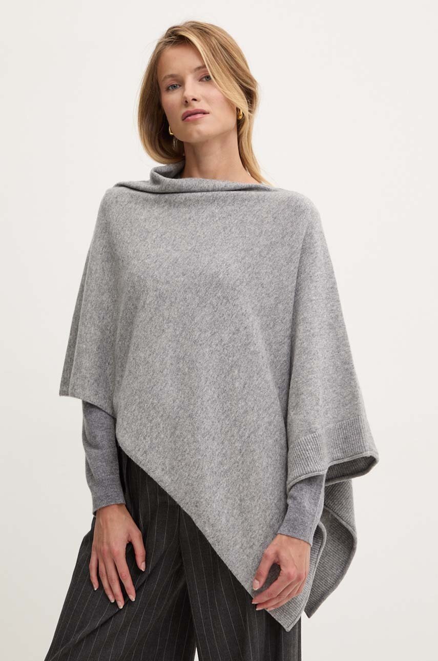 

Пончо с вълна United Colors of Benetton в сиво 1235DU01A, Сив