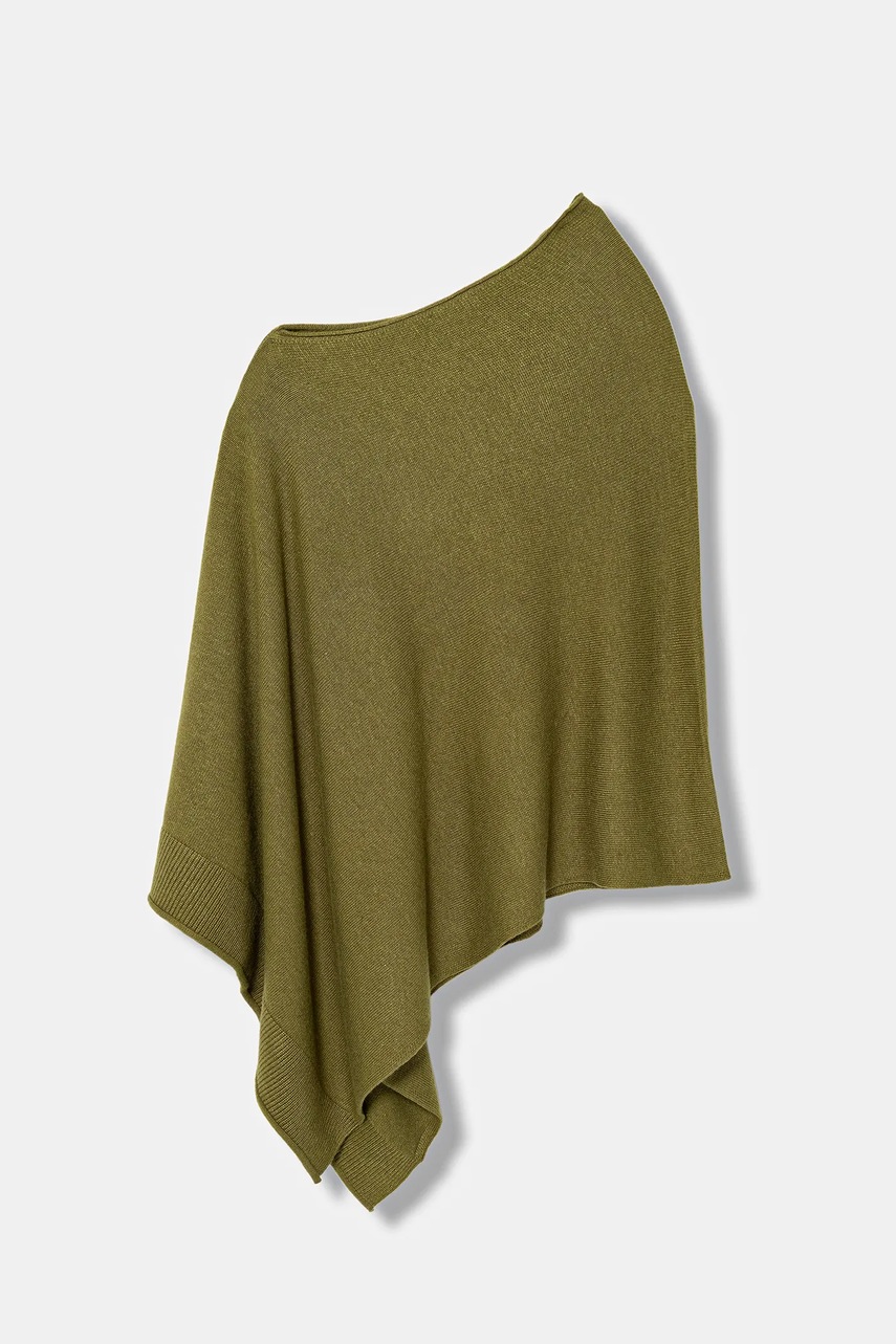 Пончо с примесью шерсти United Colors of Benetton цвет бежевый 1235DU01A