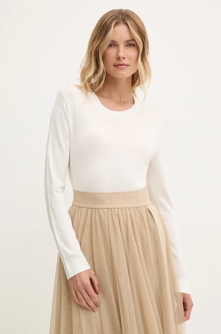 United Colors of Benetton pulover din amestec de mătase culoarea bej, light, 1ZRED10BL