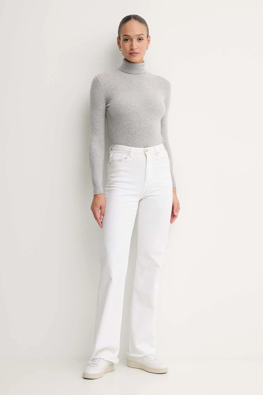 Шерстяной свитер United Colors of Benetton цвет серый с гольфом 1002D2348