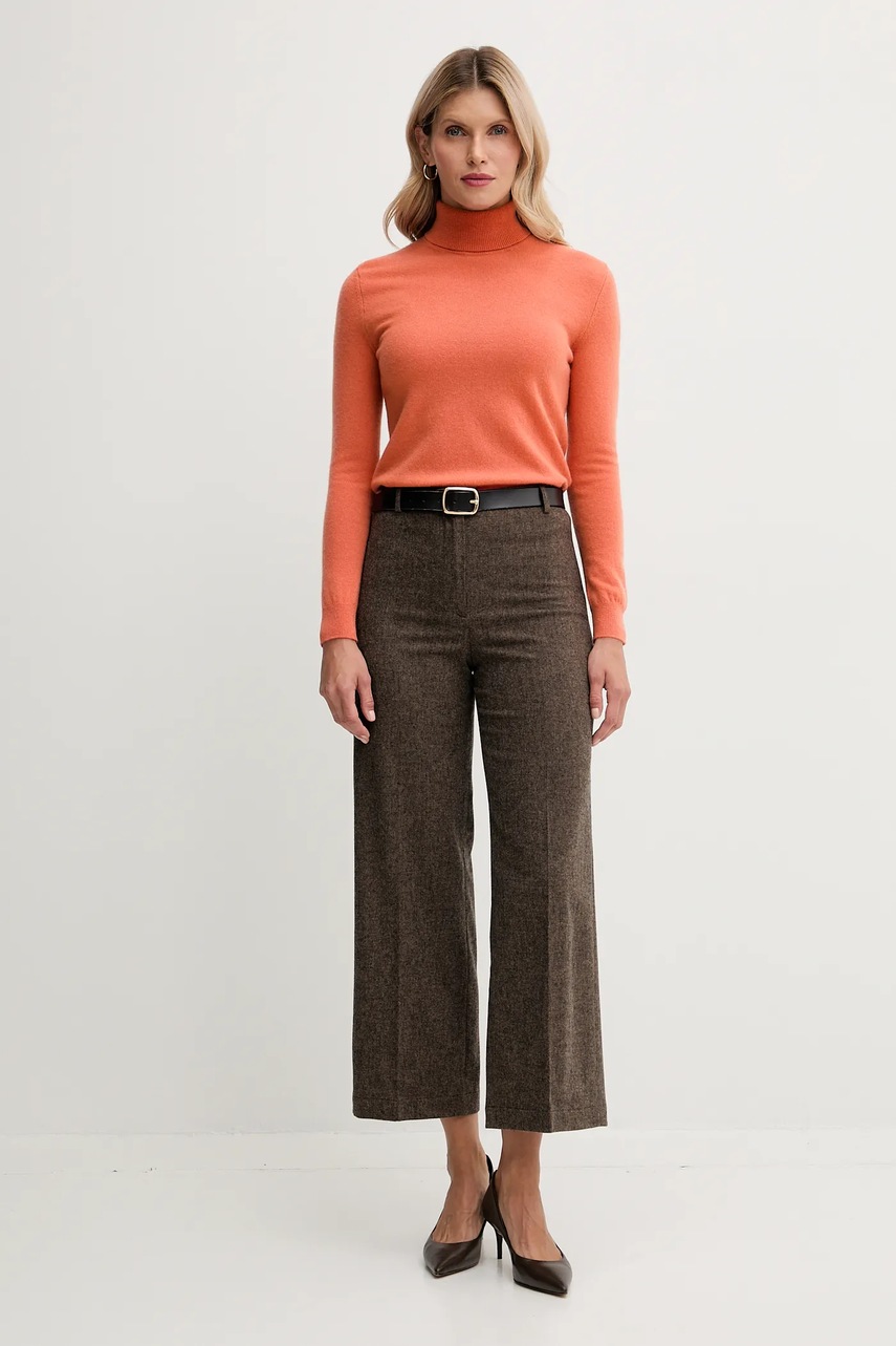 Шерстяной свитер United Colors of Benetton цвет серый с гольфом 1002D2348