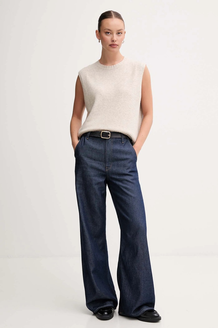 Жилет с добавлением шерсти United Colors of Benetton цвет бежевый лёгкий 126WD10BA