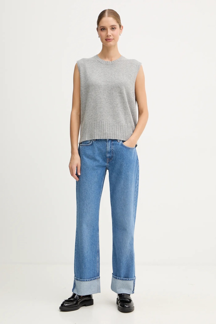 Жилет с добавлением шерсти United Colors of Benetton цвет бежевый лёгкий 126WD10BA