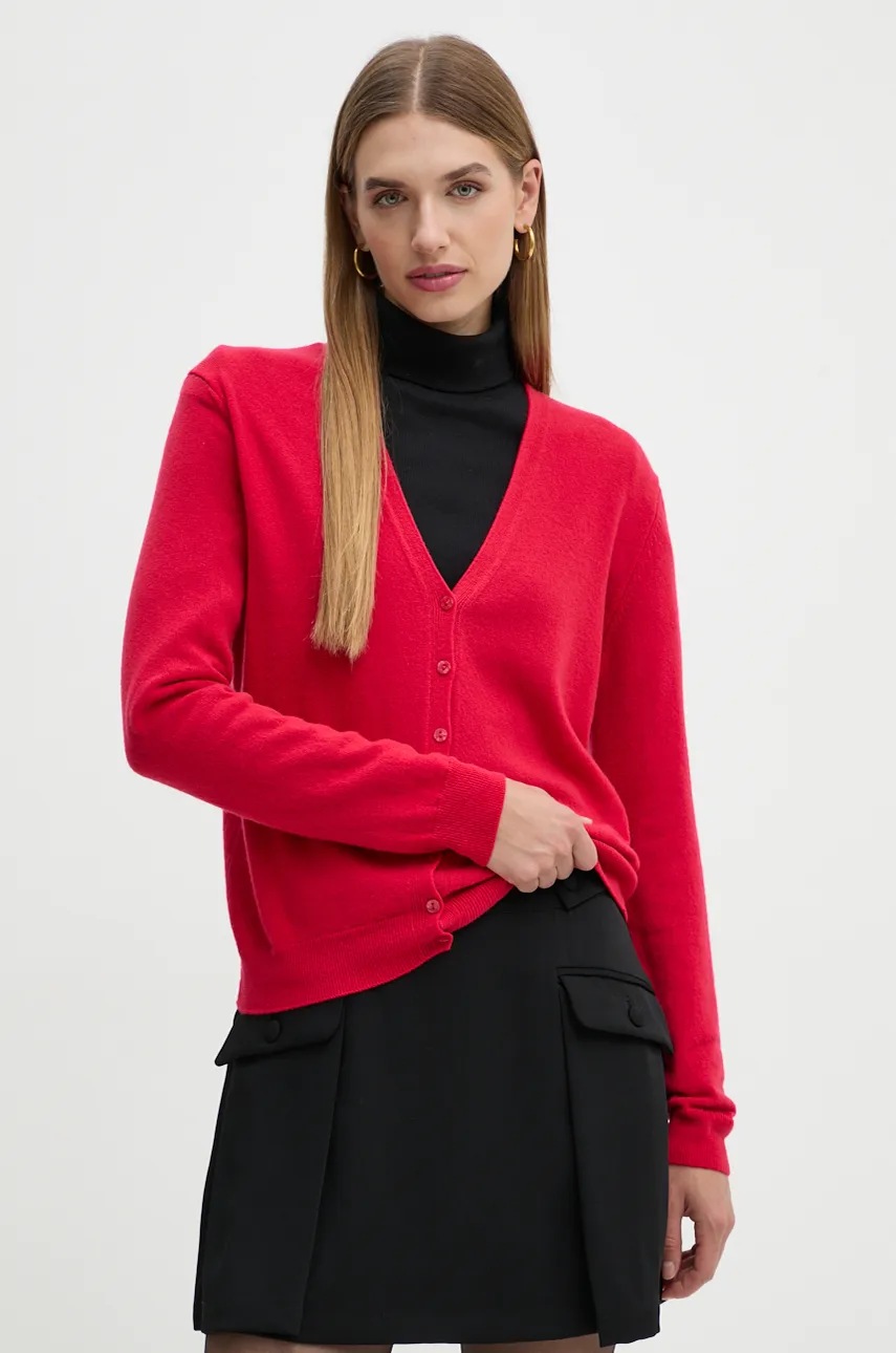 

Вълнена жилетка United Colors of Benetton в розово от лека материя 1002D6879, Розов