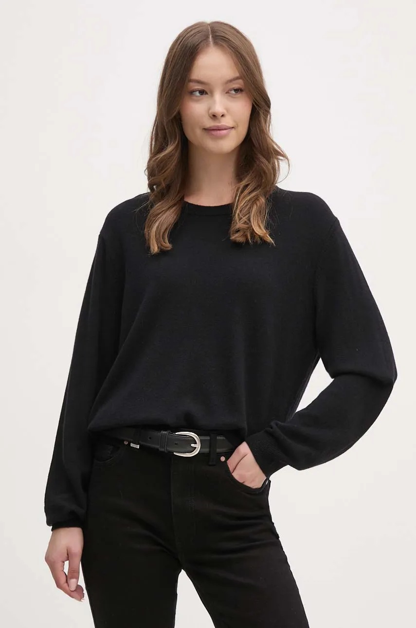 

Вълнен пуловер United Colors of Benetton дамски в черно от лека материя 1002D10BG, Черен