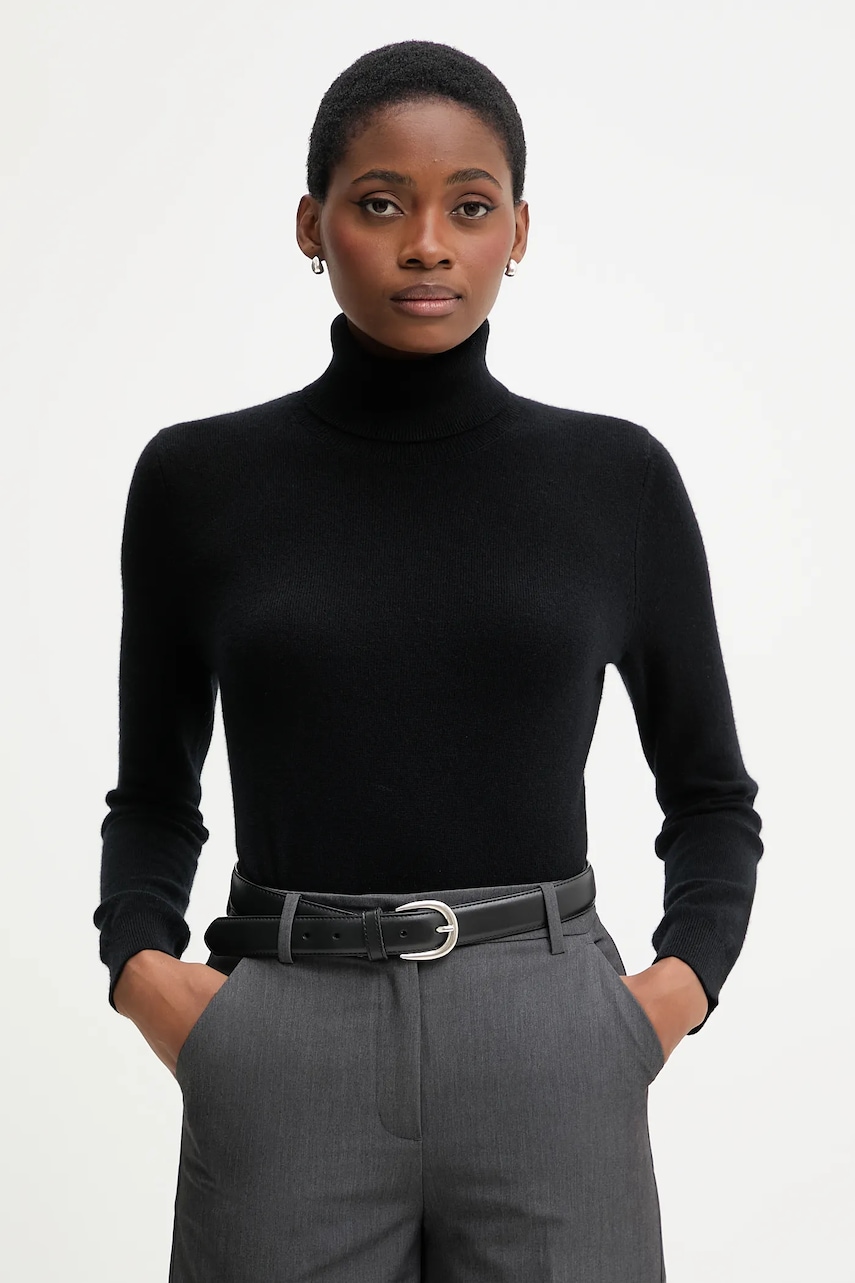 United Colors of Benetton pulover de casmir culoarea bej, light, cu guler, 1033D202D