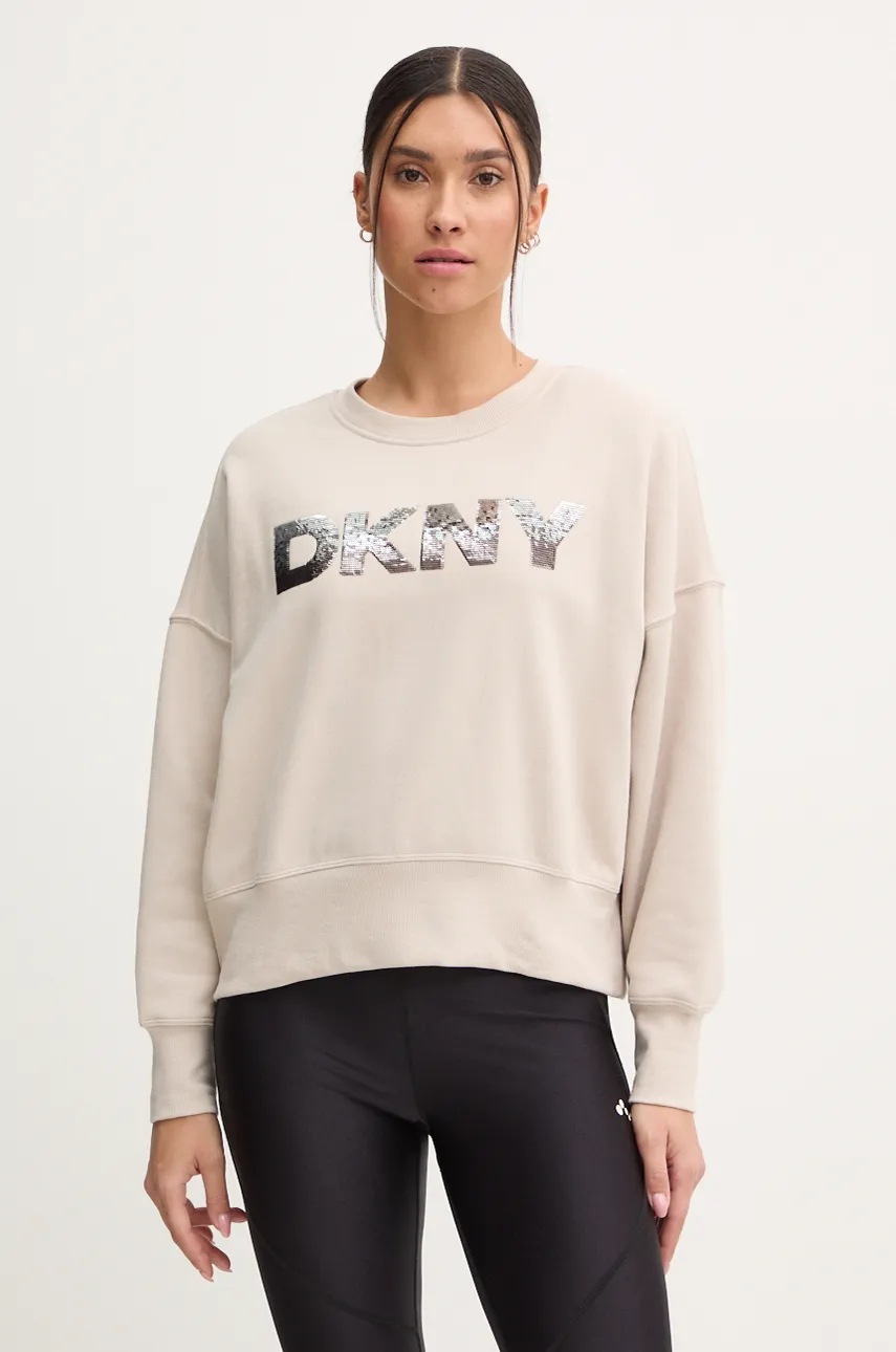 

Суичър Dkny в бежово с апликация DP4T1071, Бежов
