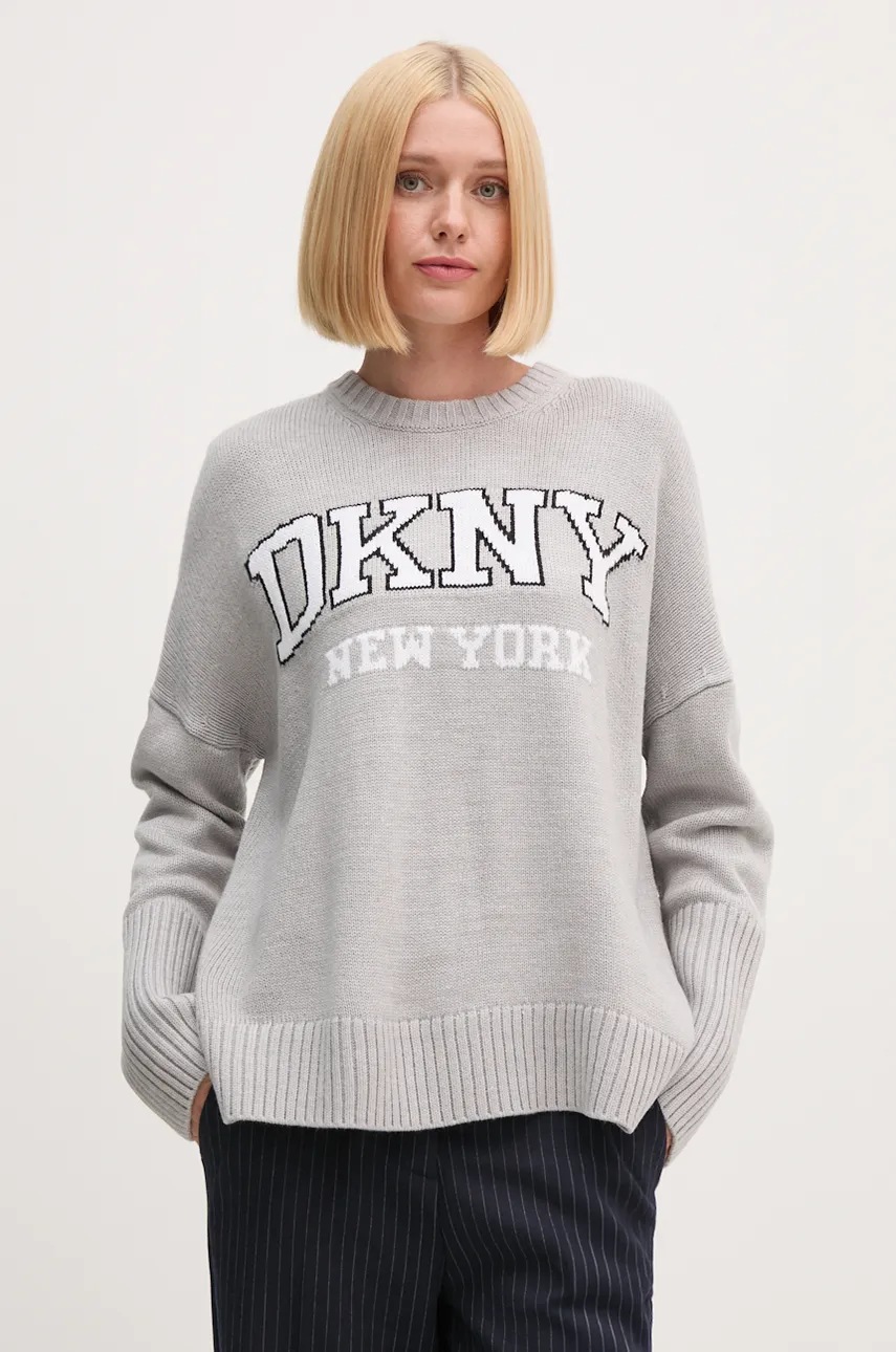 

Пуловер Dkny дамски в сиво от лека материя DJ4R0362, Сив