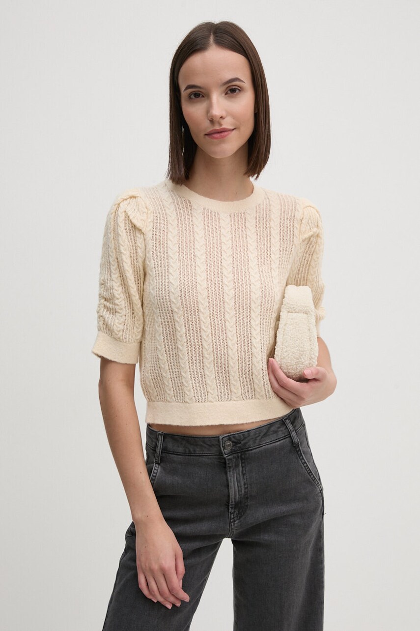 Dkny pulover femei, culoarea bej, DJ4R0343