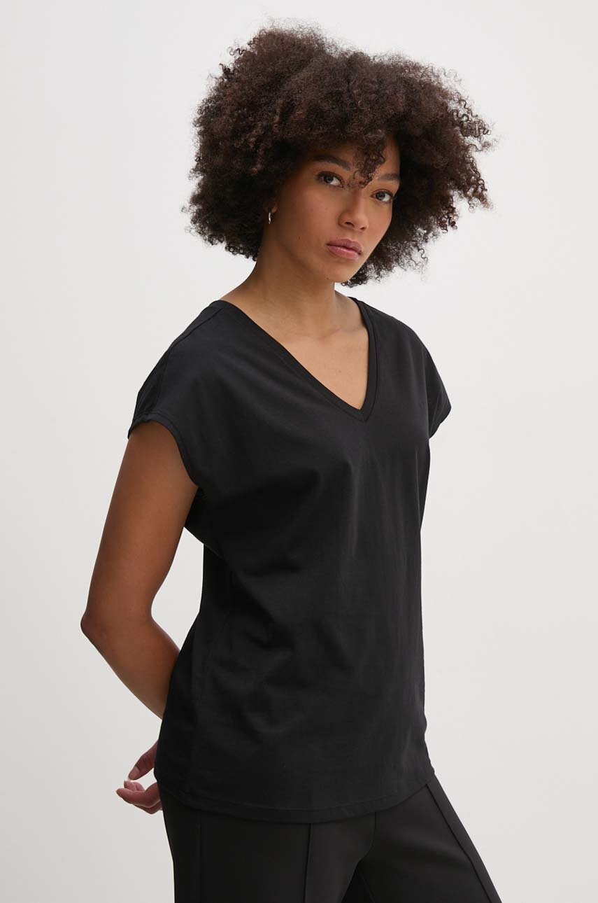 

Памучна тениска United Colors of Benetton в черно 3EERD109C, Черен