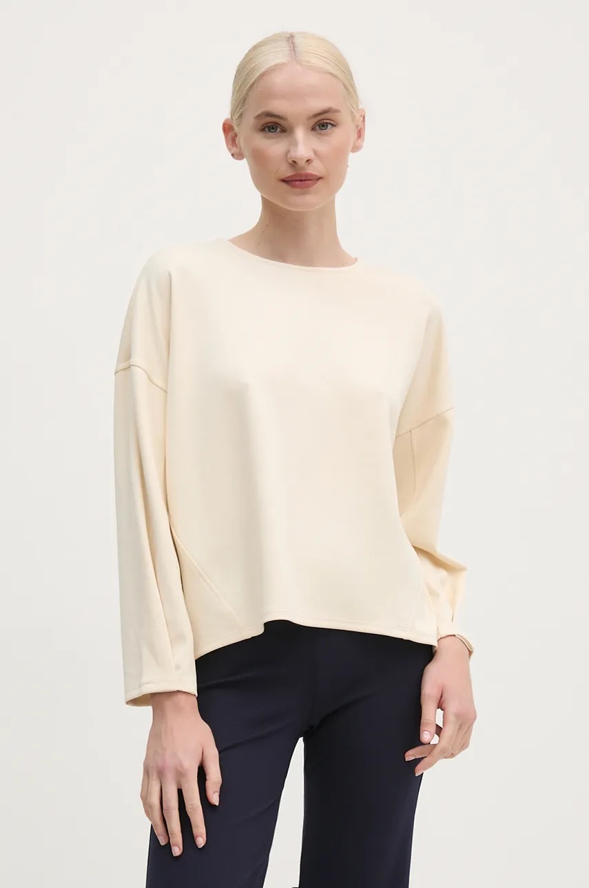 

Суичър United Colors of Benetton в бежово с изчистен дизайн 38Y6D108O, Бежов