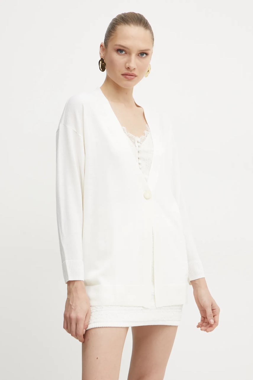 Armani Exchange cardigan din lana culoarea bej, light, 6DYE1J YME3Z