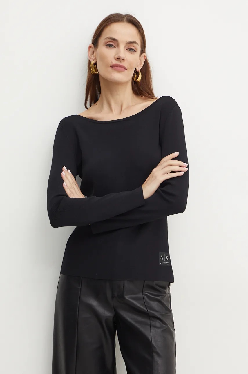 

Пуловер Armani Exchange дамски в черно от лека материя XW000047 AF10352, Черен