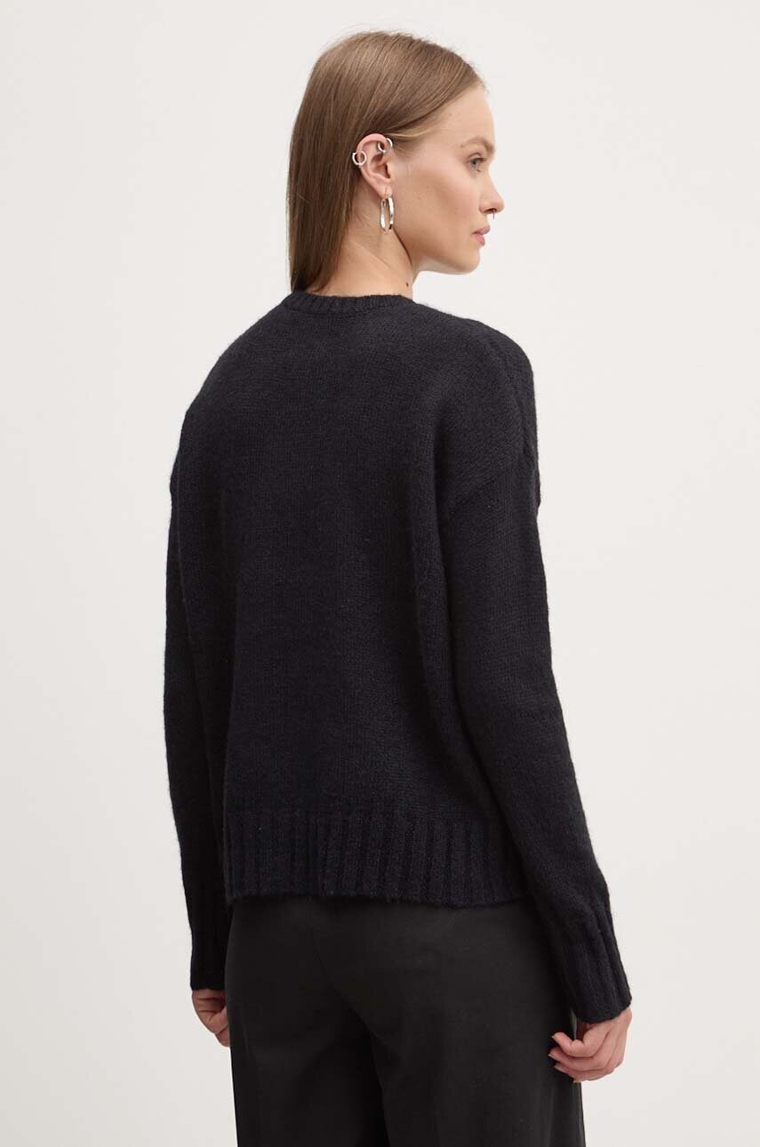 Superdry gyapjúkeverék pulóver könnyű, női, fekete, W6110567A-THG termék 2. képe